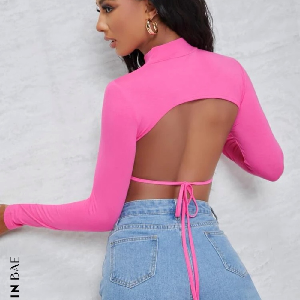 Pink Shein crop top! Size medium!
